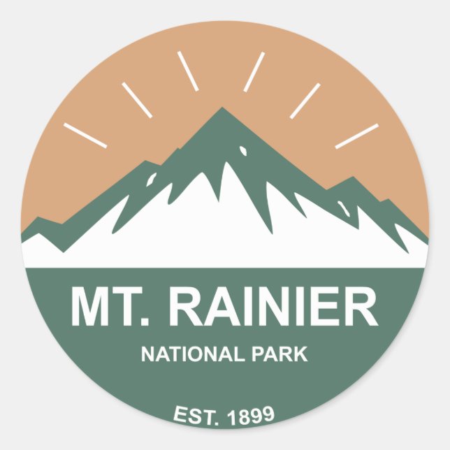 Mt. Rainier National Park Classic Round Sticker (Front)
