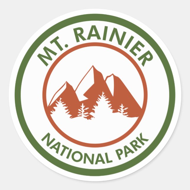 Mt. Rainier National Park Classic Round Sticker (Front)