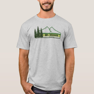 Mt. Rainier National Park Green Stripes T-Shirt