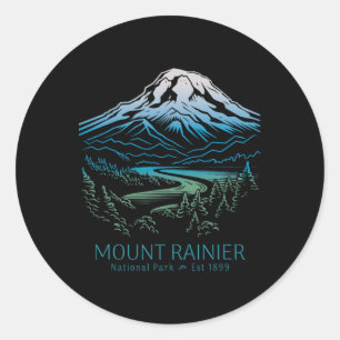 Mt. Rainier National Park Hiking Camping Mountain  Classic Round Sticker