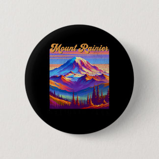 Mt. Rainier National Park Mountain Art Souvenir 2 Inch Round Button