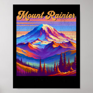 Mt. Rainier National Park Mountain Art Souvenir Poster