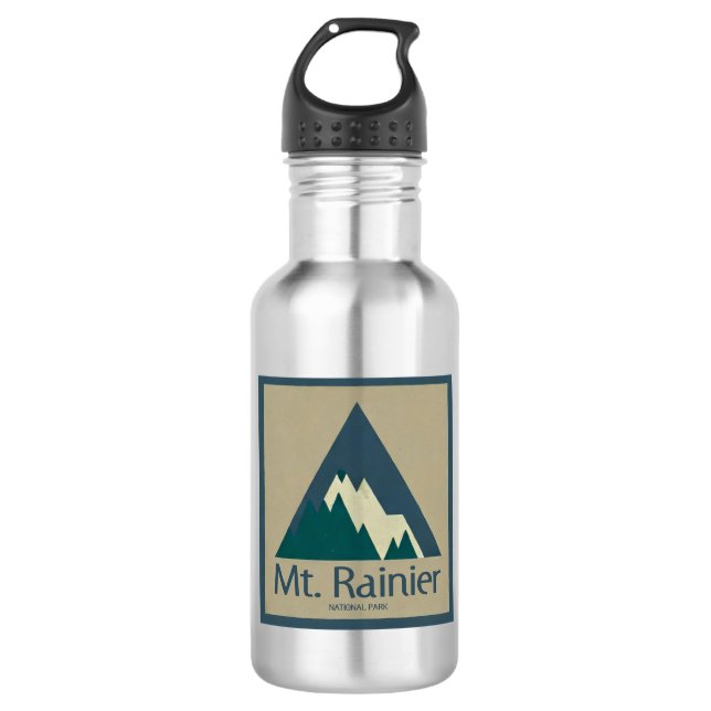 Mt. Rainier National Park Rustic 532 Ml Water Bottle (Front)