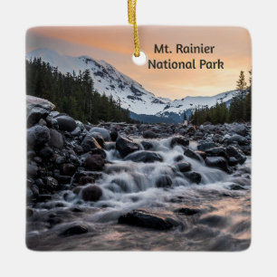 Mt. Rainier National Park Souvenir  Ceramic Ornament