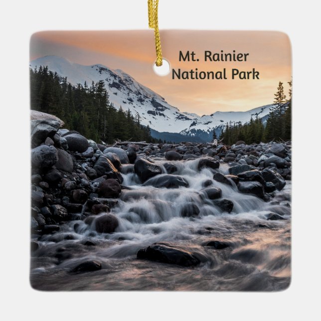 Mt. Rainier National Park Souvenir  Ceramic Ornament (Front)