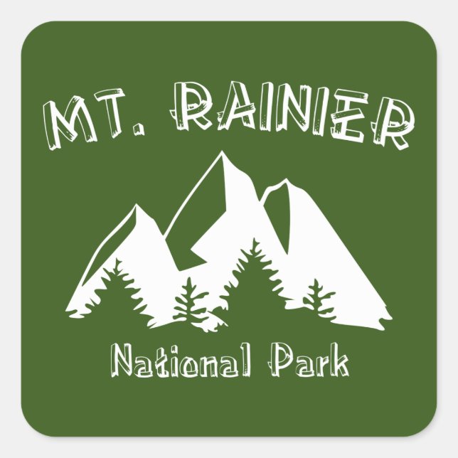 Mt. Rainier National Park Square Sticker (Front)