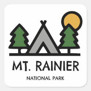 Mt. Rainier National Park Square Sticker