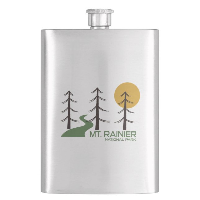 Mt. Rainier National Park Trail Hip Flask (Front)