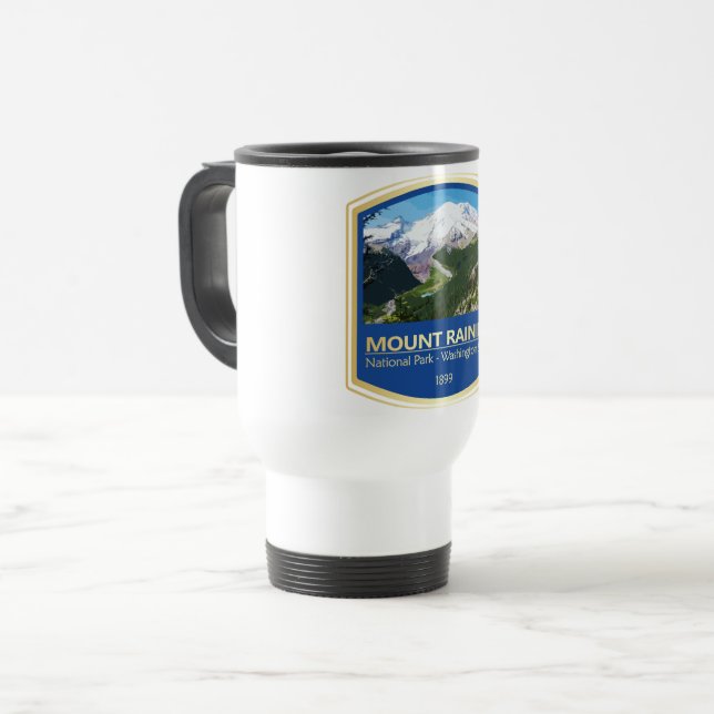 Mt Rainier NP (PF1) Travel Mug (Front Left)