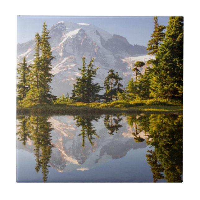Mt. Rainier reflected in a tarn near Plummer Peak Tile (Front)