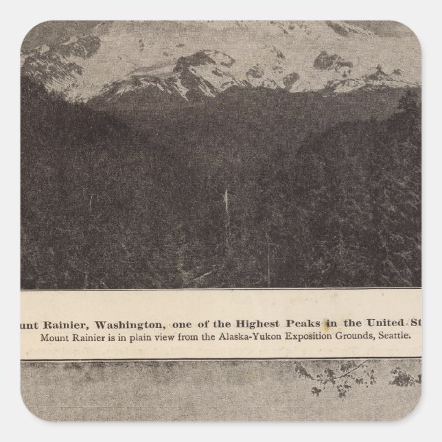 Mt Rainier Snoqualmie R Square Sticker (Front)
