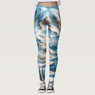 Mt Rainier Snowy Leggings