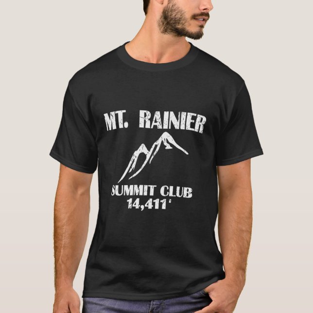 Mt Rainier Summit Club Elevation Mount Rainier T-Shirt (Front)