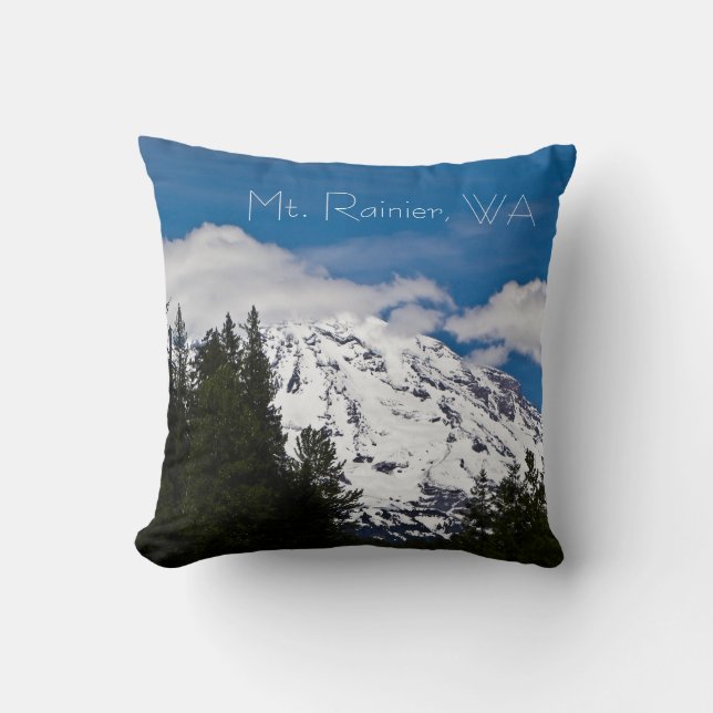 Mt Rainier Throw Pillow (Front)