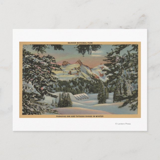 Mt. Rainier, WA - Paradise Inn & Tatoosh Range Postcard (Front)