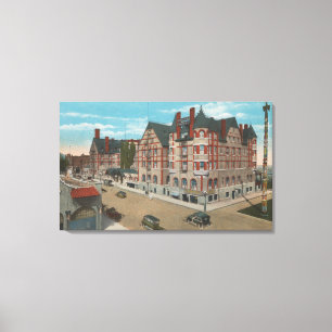 Mt. Rainier, WA - View of the Tacoma Hotel & Canvas Print