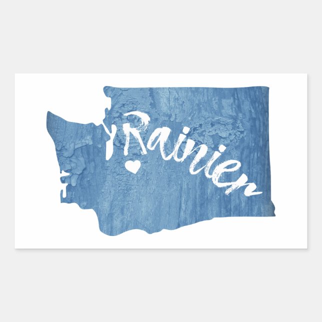 Mt. Rainier Washington Wood Grain Sticker (Front)