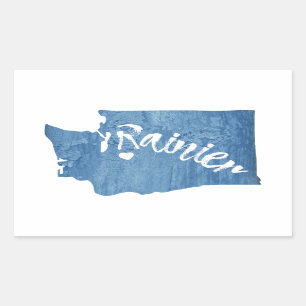 Mt. Rainier Washington Wood Grain Sticker