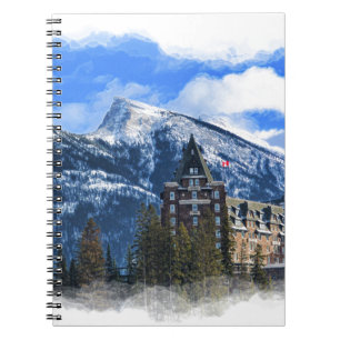 Mt Rundle and Famous Hotel, Banff, Alta, Canada Notebook