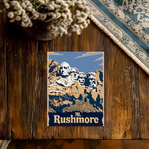 Mt. Rushmore Travel Poster Postcard