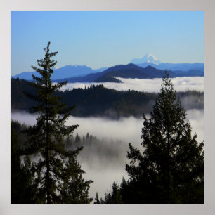 Mt. Shasta beyond the fog... Poster