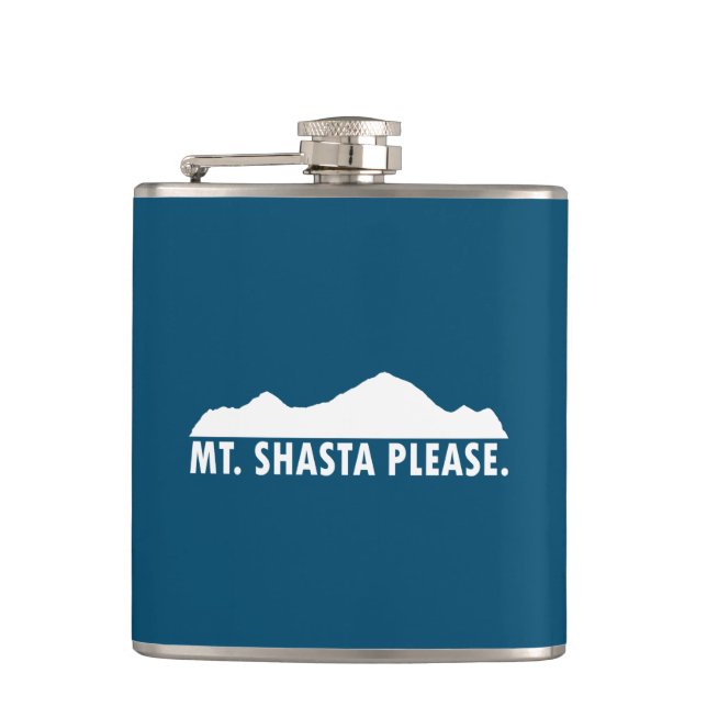 Mt. Shasta California Please Hip Flask (Front)