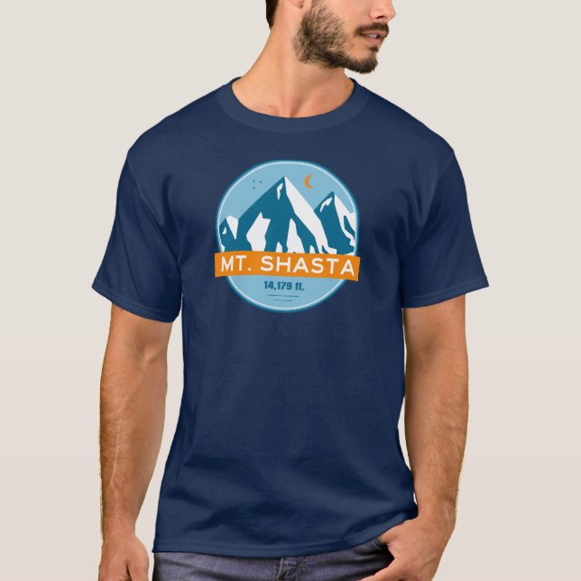 Mt. Shasta California Stars Moon T-Shirt (Front)