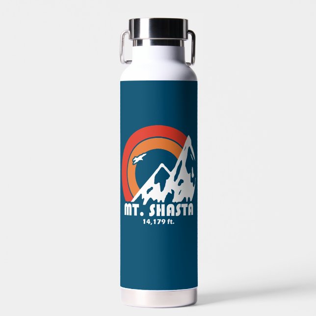 Mt. Shasta California Sun Eagle Water Bottle (Front)