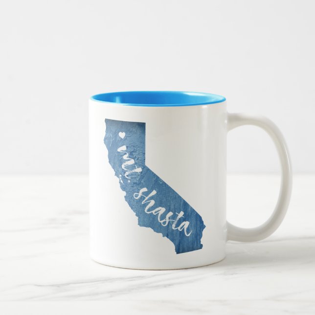 Mt. Shasta California Wood Grain Two-Tone Coffee Mug (Right)