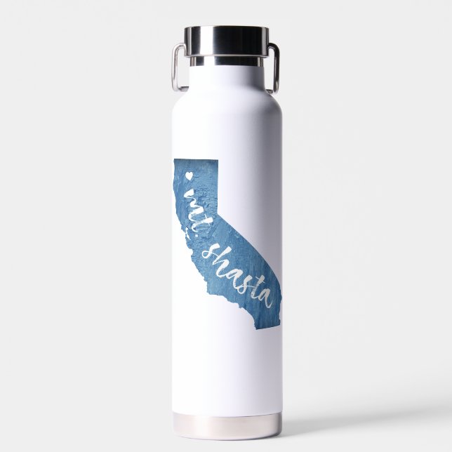 Mt. Shasta California Wood Grain Water Bottle (Front)
