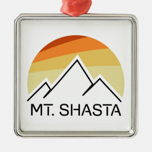 Mt. Shasta Retro Metal Ornament