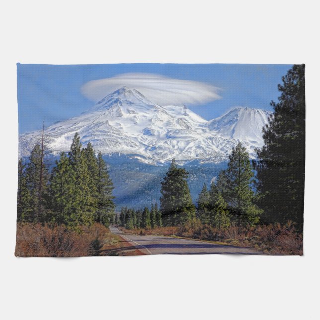 MT SHASTA WITH LENTICULAR KITCHEN TOWEL (Horizontal)