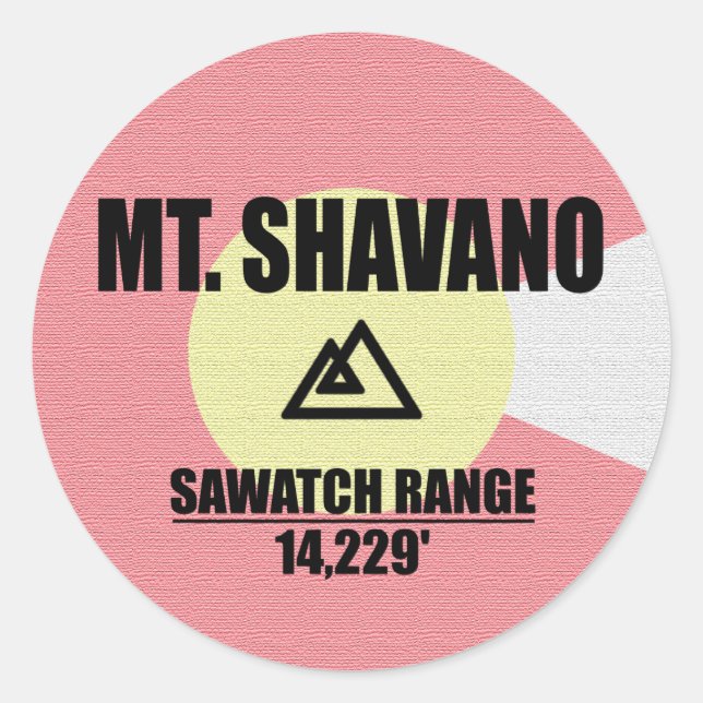 Mt. Shavano Classic Round Sticker (Front)