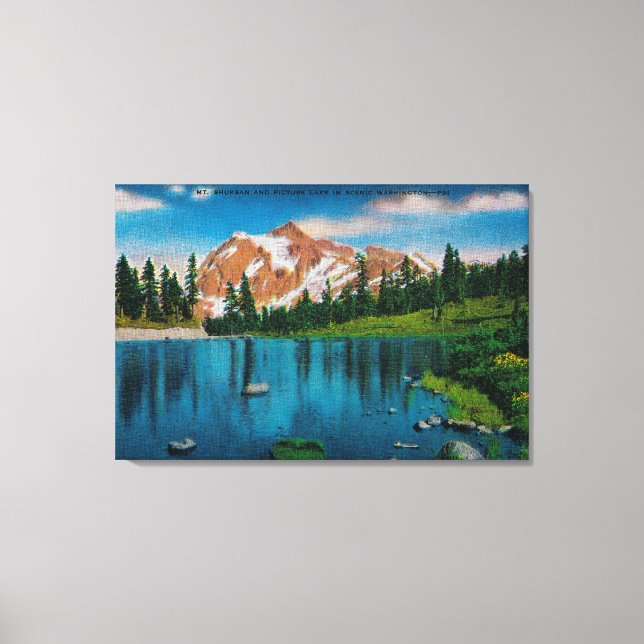 Mt. Shuksan and Picture Lake, WA Canvas Print (Front)