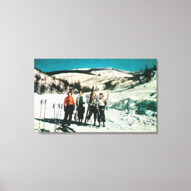 Mt. Spokane State Park Ladies SkiingWashington Canvas Print (Front)