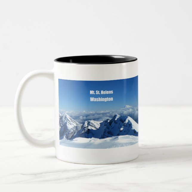 Mt. St. Helens - Mt. Rainier Two-Tone Coffee Mug (Left)