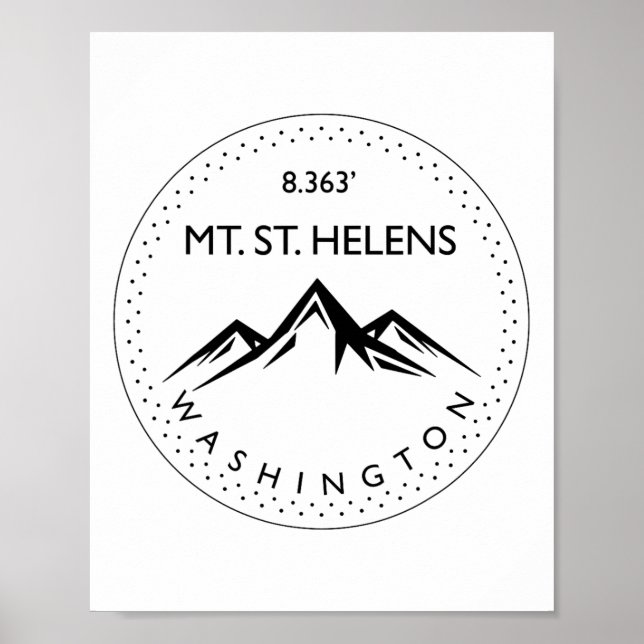 Mt. St. Helens Washington Mountain Climbing Hiking Poster (Front)