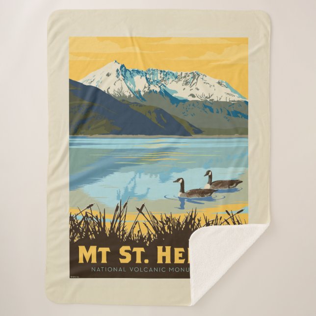 Mt St. Helens | Washington Sherpa Blanket (Front)