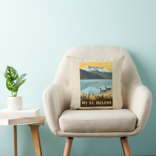 Mt St. Helens   Washington Throw Pillow