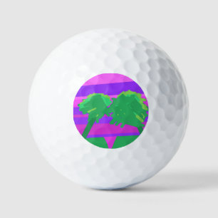 Mt. Sunset Pink Green Purple  Golf Balls
