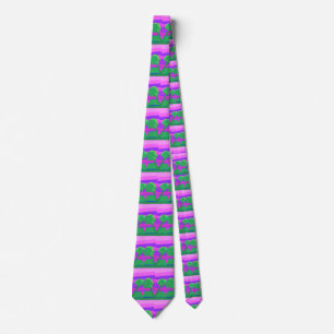Mt. Sunset Pink Green Purple Tie