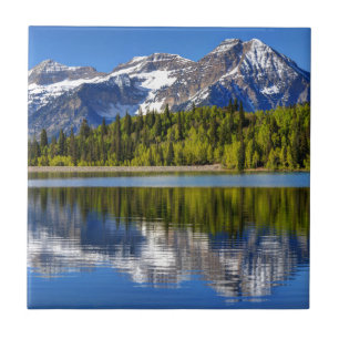 Mt. Timpanogos Reflected In Silver Lake Flat Tile