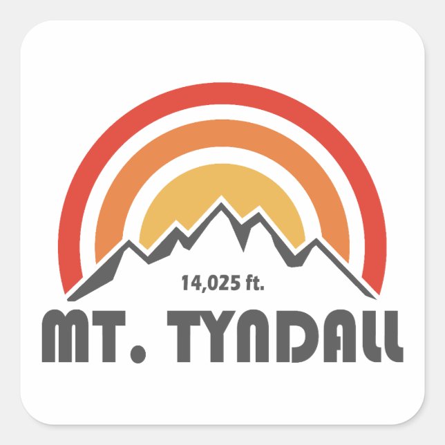 Mt. Tyndall California Square Sticker (Front)