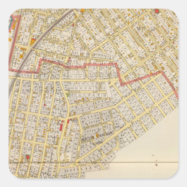Mt Vernon Atlas Map Square Sticker (Front)