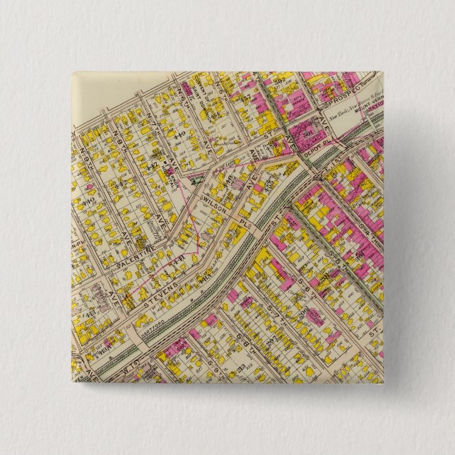 Mt Vernon wards 2-5, New York 2 Inch Square Button (Front)