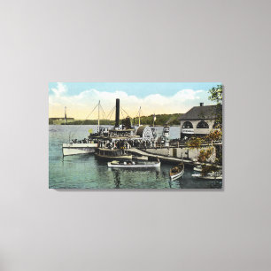 Mt. Washington, Gov. Endicott Steamers Docked Canvas Print