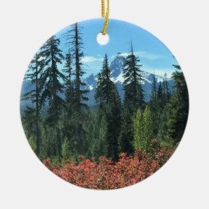 Mt. Washington in Autumn, OR Ceramic Ornament