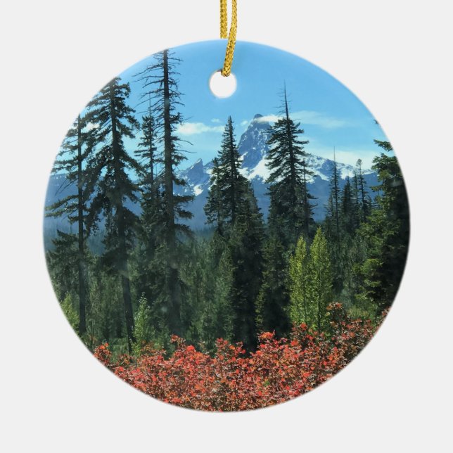 Mt. Washington in Autumn, OR Ceramic Ornament (Front)