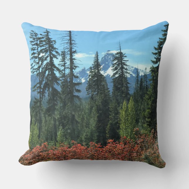 Mt. Washington in Autumn, OR Throw Pillow (Front)
