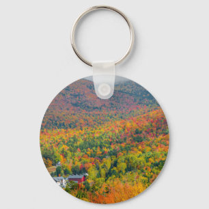 Mt. Washington Valley in Autumn Button Keychain